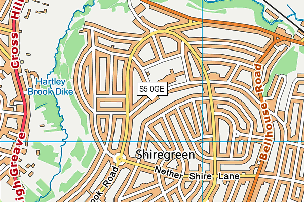 S5 0GE map - OS VectorMap District (Ordnance Survey)