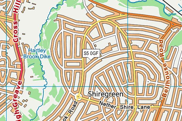 S5 0GF map - OS VectorMap District (Ordnance Survey)