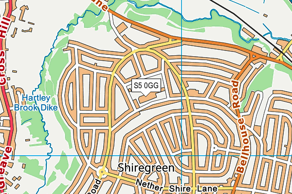 S5 0GG map - OS VectorMap District (Ordnance Survey)