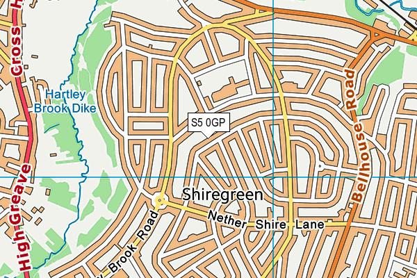 S5 0GP map - OS VectorMap District (Ordnance Survey)