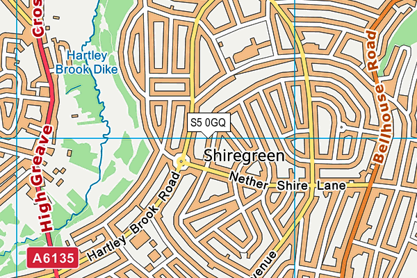 S5 0GQ map - OS VectorMap District (Ordnance Survey)