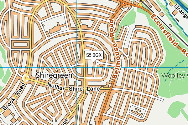 S5 0GX map - OS VectorMap District (Ordnance Survey)