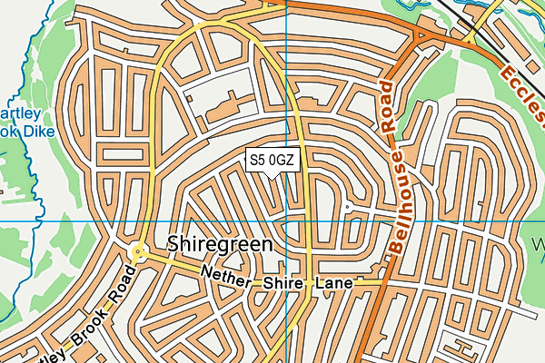 S5 0GZ map - OS VectorMap District (Ordnance Survey)