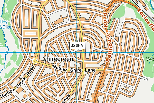 S5 0HA map - OS VectorMap District (Ordnance Survey)
