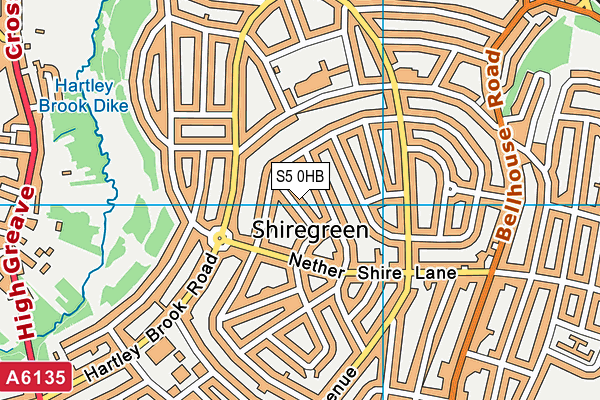 S5 0HB map - OS VectorMap District (Ordnance Survey)