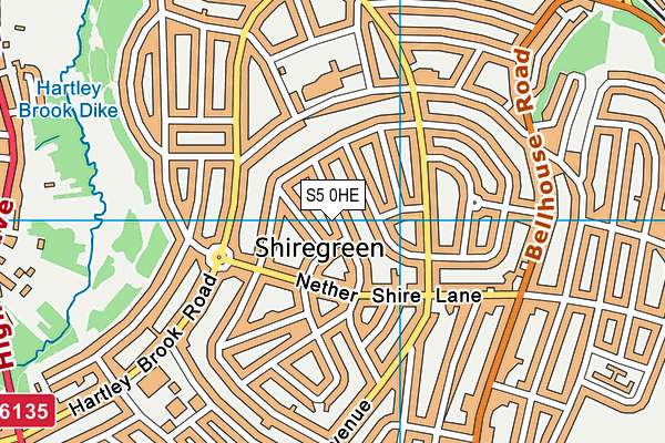 S5 0HE map - OS VectorMap District (Ordnance Survey)