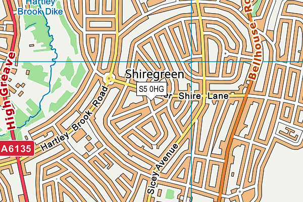 S5 0HG map - OS VectorMap District (Ordnance Survey)