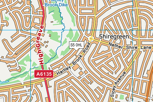 S5 0HL map - OS VectorMap District (Ordnance Survey)