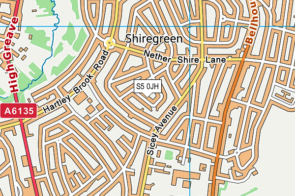 S5 0JH map - OS VectorMap District (Ordnance Survey)