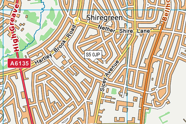 S5 0JP map - OS VectorMap District (Ordnance Survey)