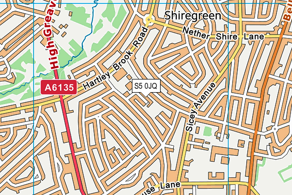 S5 0JQ map - OS VectorMap District (Ordnance Survey)