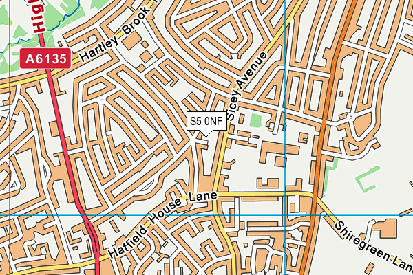 S5 0NF map - OS VectorMap District (Ordnance Survey)