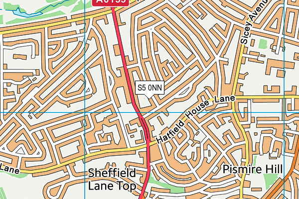 S5 0NN map - OS VectorMap District (Ordnance Survey)