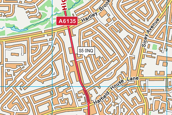 S5 0NQ map - OS VectorMap District (Ordnance Survey)