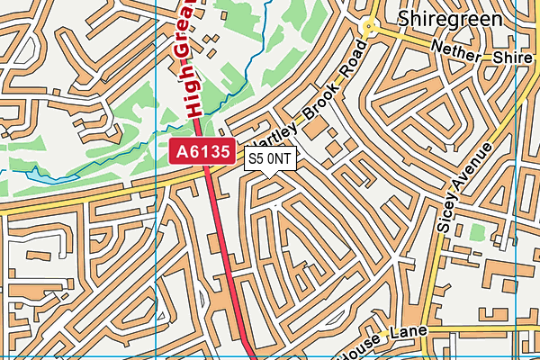 S5 0NT map - OS VectorMap District (Ordnance Survey)