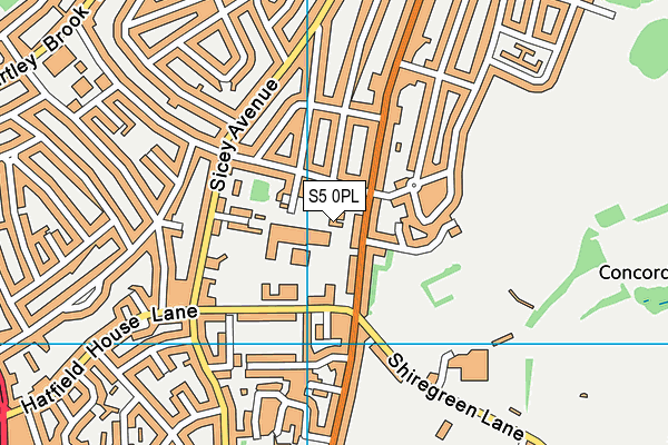 S5 0PL map - OS VectorMap District (Ordnance Survey)