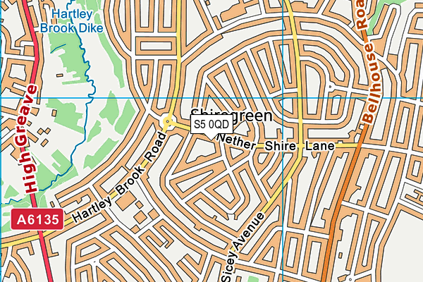 S5 0QD map - OS VectorMap District (Ordnance Survey)
