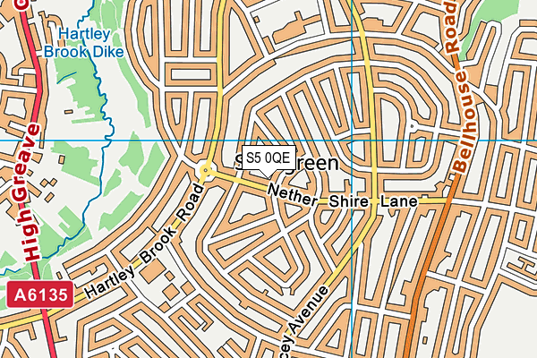 S5 0QE map - OS VectorMap District (Ordnance Survey)
