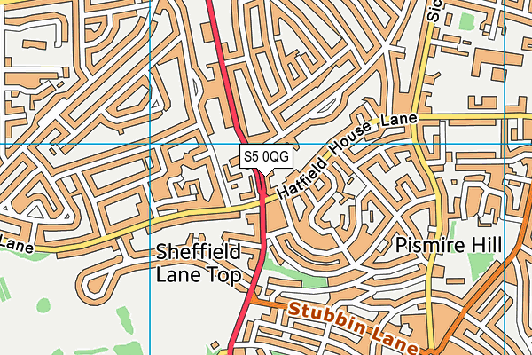 S5 0QG map - OS VectorMap District (Ordnance Survey)