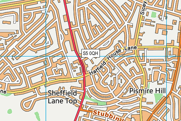 S5 0QH map - OS VectorMap District (Ordnance Survey)