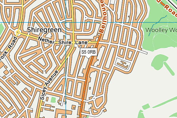 S5 0RB map - OS VectorMap District (Ordnance Survey)