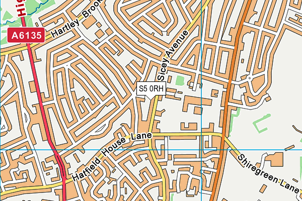 S5 0RH map - OS VectorMap District (Ordnance Survey)
