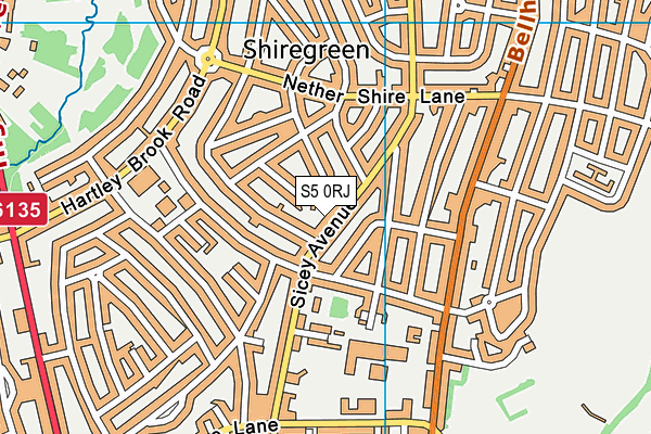 S5 0RJ map - OS VectorMap District (Ordnance Survey)