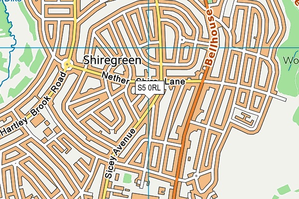 S5 0RL map - OS VectorMap District (Ordnance Survey)