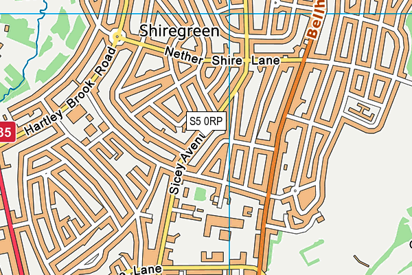 S5 0RP map - OS VectorMap District (Ordnance Survey)