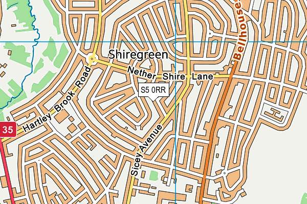 S5 0RR map - OS VectorMap District (Ordnance Survey)