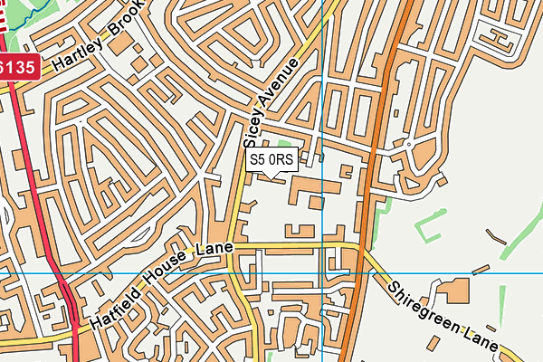 S5 0RS map - OS VectorMap District (Ordnance Survey)