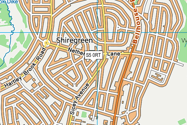 S5 0RT map - OS VectorMap District (Ordnance Survey)
