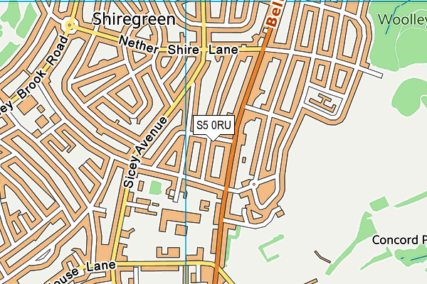 S5 0RU map - OS VectorMap District (Ordnance Survey)