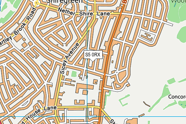 S5 0RX map - OS VectorMap District (Ordnance Survey)