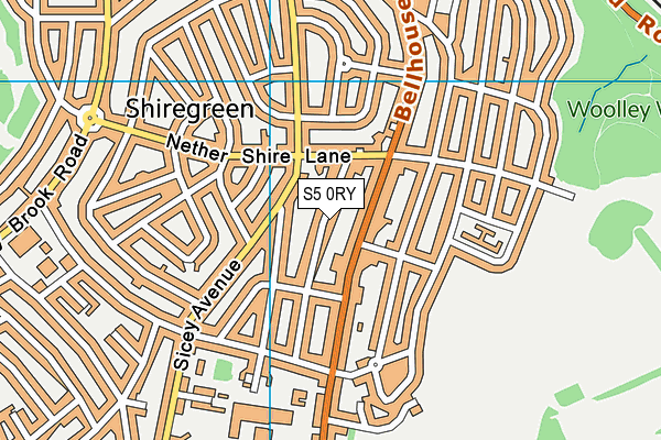 S5 0RY map - OS VectorMap District (Ordnance Survey)