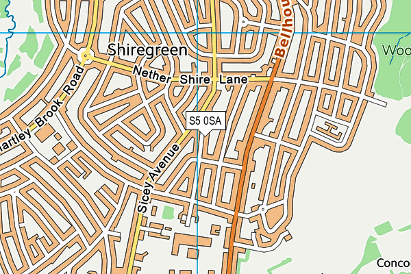 S5 0SA map - OS VectorMap District (Ordnance Survey)