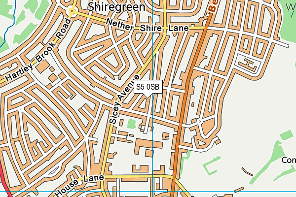 S5 0SB map - OS VectorMap District (Ordnance Survey)