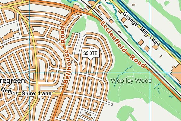 S5 0TE map - OS VectorMap District (Ordnance Survey)