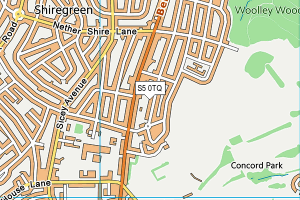 S5 0TQ map - OS VectorMap District (Ordnance Survey)
