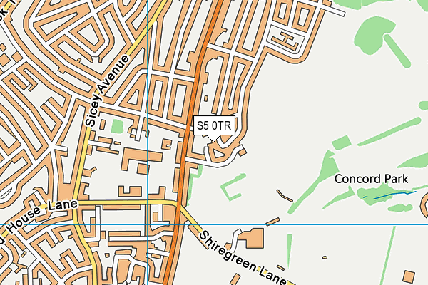 S5 0TR map - OS VectorMap District (Ordnance Survey)