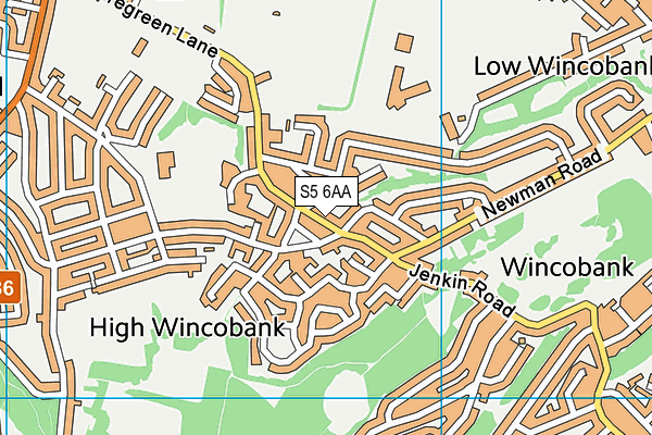 S5 6AA map - OS VectorMap District (Ordnance Survey)