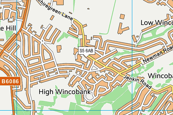 S5 6AB map - OS VectorMap District (Ordnance Survey)