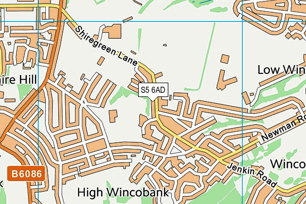 S5 6AD map - OS VectorMap District (Ordnance Survey)