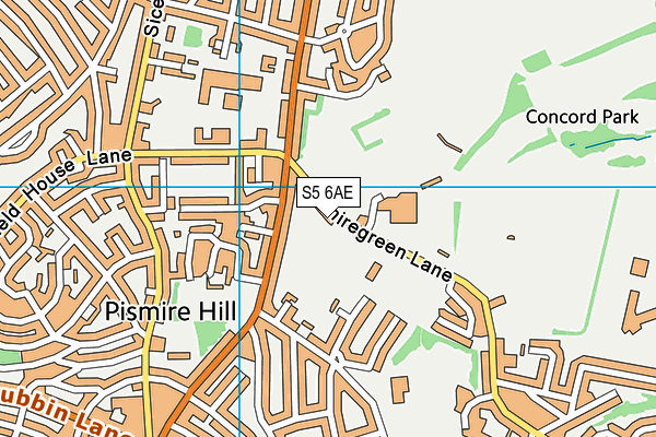 S5 6AE map - OS VectorMap District (Ordnance Survey)