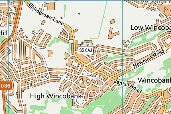 S5 6AJ map - OS VectorMap District (Ordnance Survey)