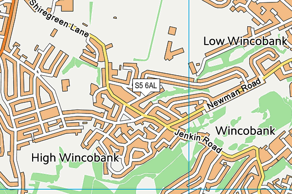 S5 6AL map - OS VectorMap District (Ordnance Survey)