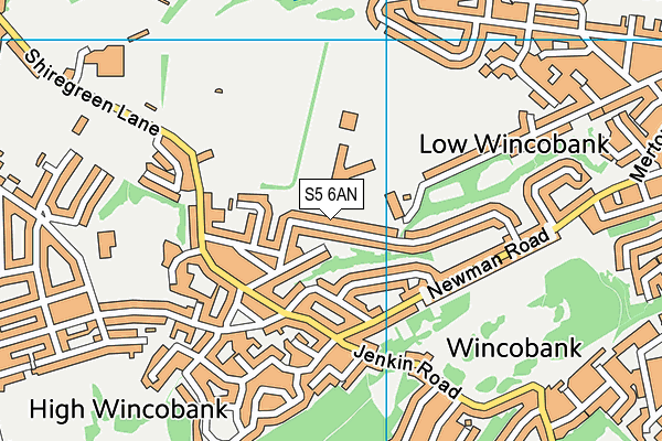 S5 6AN map - OS VectorMap District (Ordnance Survey)