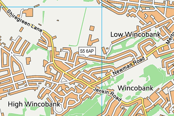 S5 6AP map - OS VectorMap District (Ordnance Survey)