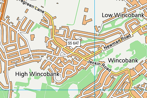 S5 6AT map - OS VectorMap District (Ordnance Survey)