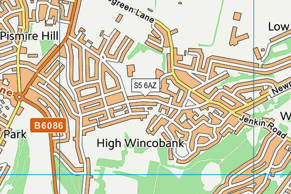 S5 6AZ map - OS VectorMap District (Ordnance Survey)